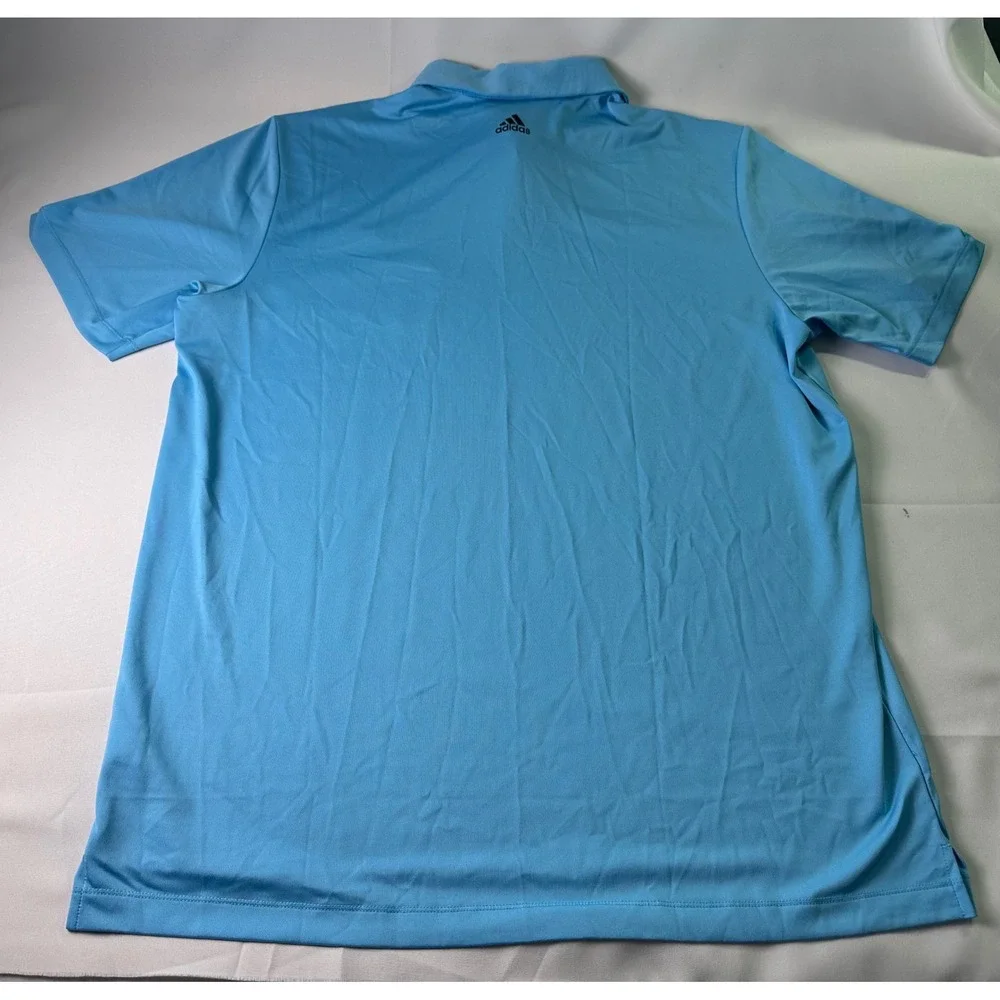 Adidas PureMotion Golf Polo Shirt Mens Sz L Blue Pocket Short Sleeve Performance